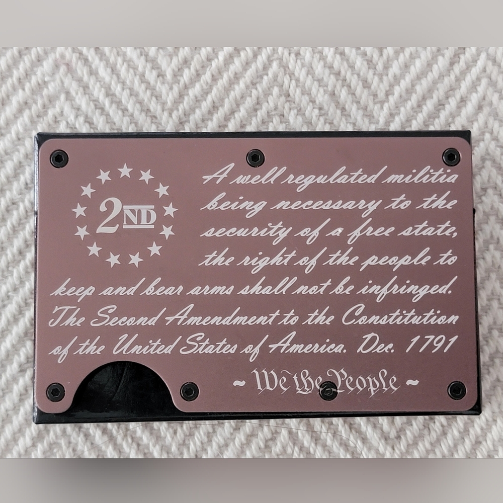 2nd Amendment Minimalist Card WalletAnodized Aluminum RFID Block!